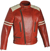 Classyak Men's Leather Motorbike Jacket